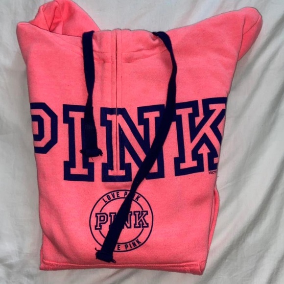 Neon pink quarter zip hoodie from pink - Picture 3 of 3